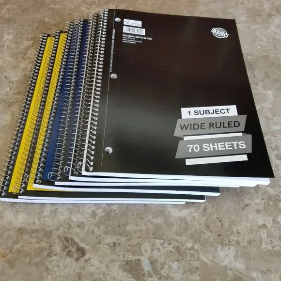 NEW 6 Pack Bundle of Spiral Notebooks: 1-subject, 70-count, Wide Ruled - Picture 6 of 7